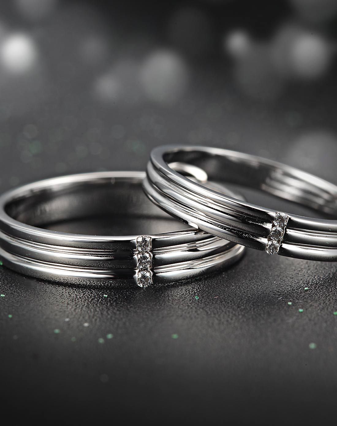 钻宝源珠宝专场18k白金情侣女戒ndc10058_唯品会