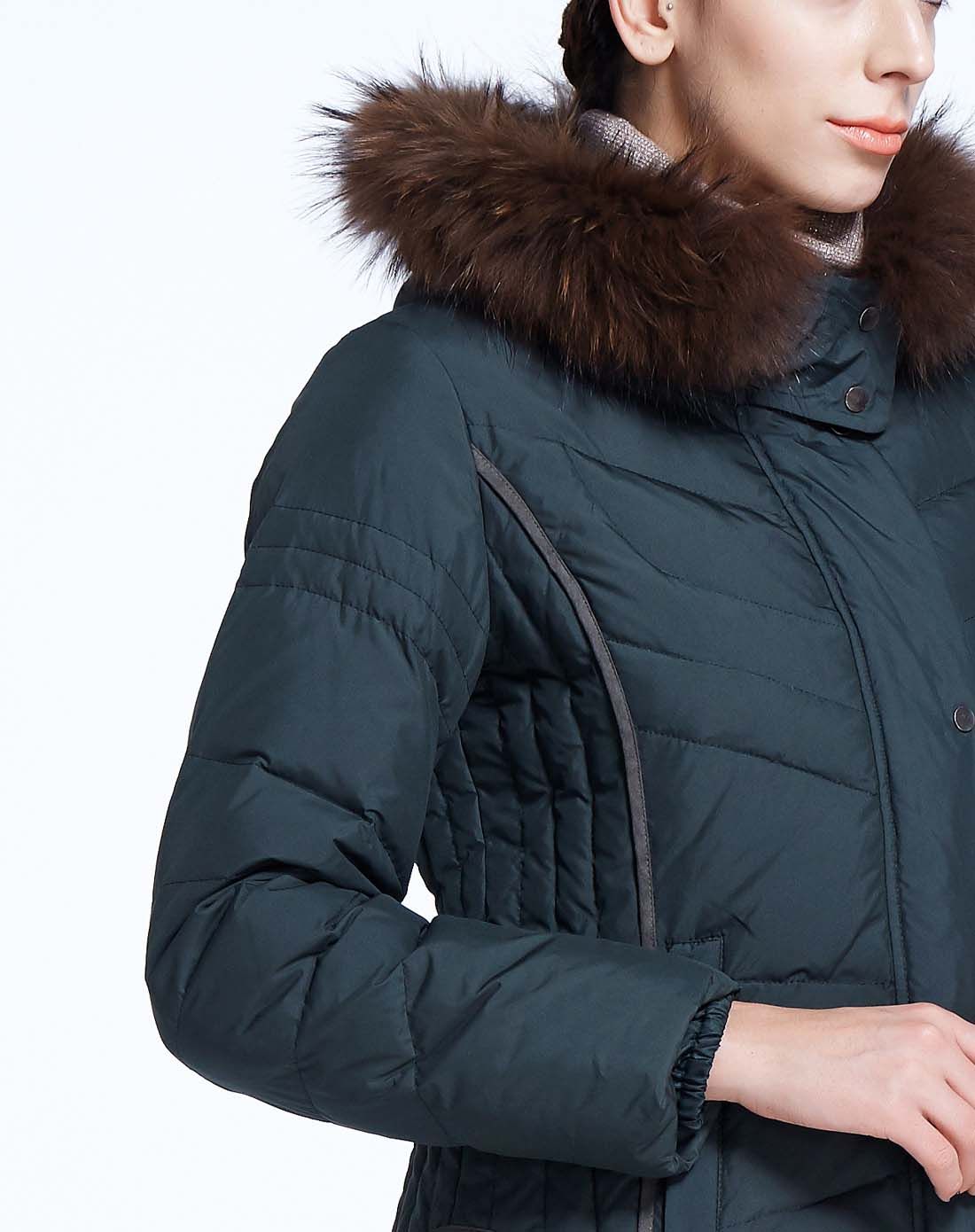 卡蒙迪camondei&福柯斯focals女装女墨绿带帽羽绒服cyn8d557*102_唯品