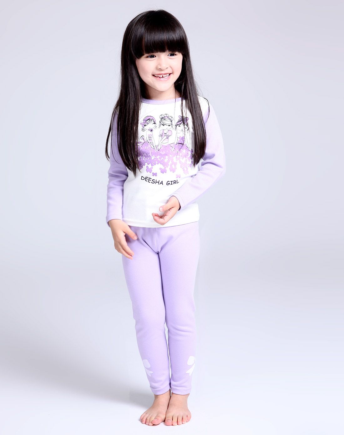 笛莎 女童粉紫优雅女孩内衣套装