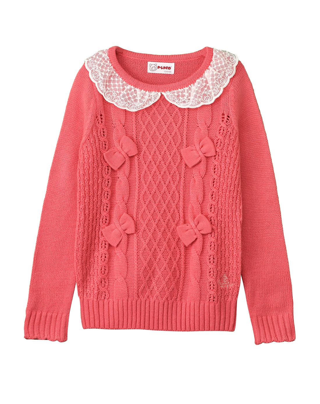 女童西瓜粉童圆领长袖衫