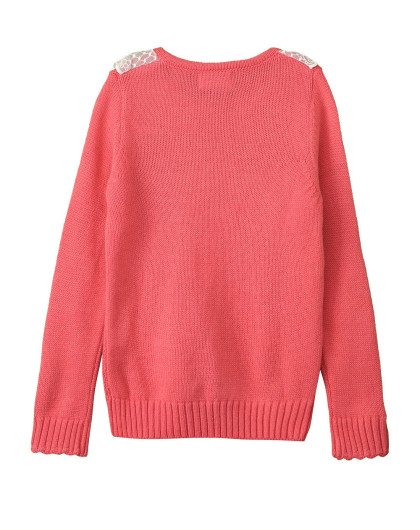 女童西瓜粉童圆领长袖衫