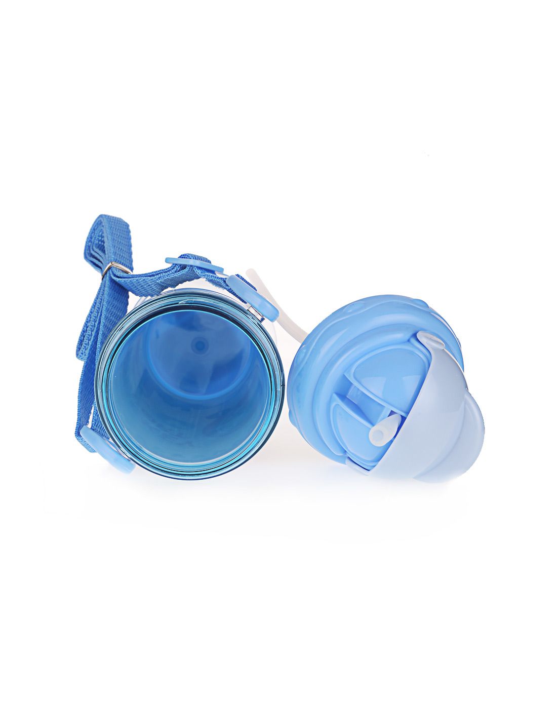 迪士尼七彩双层吸吸杯中性蓝色400ml