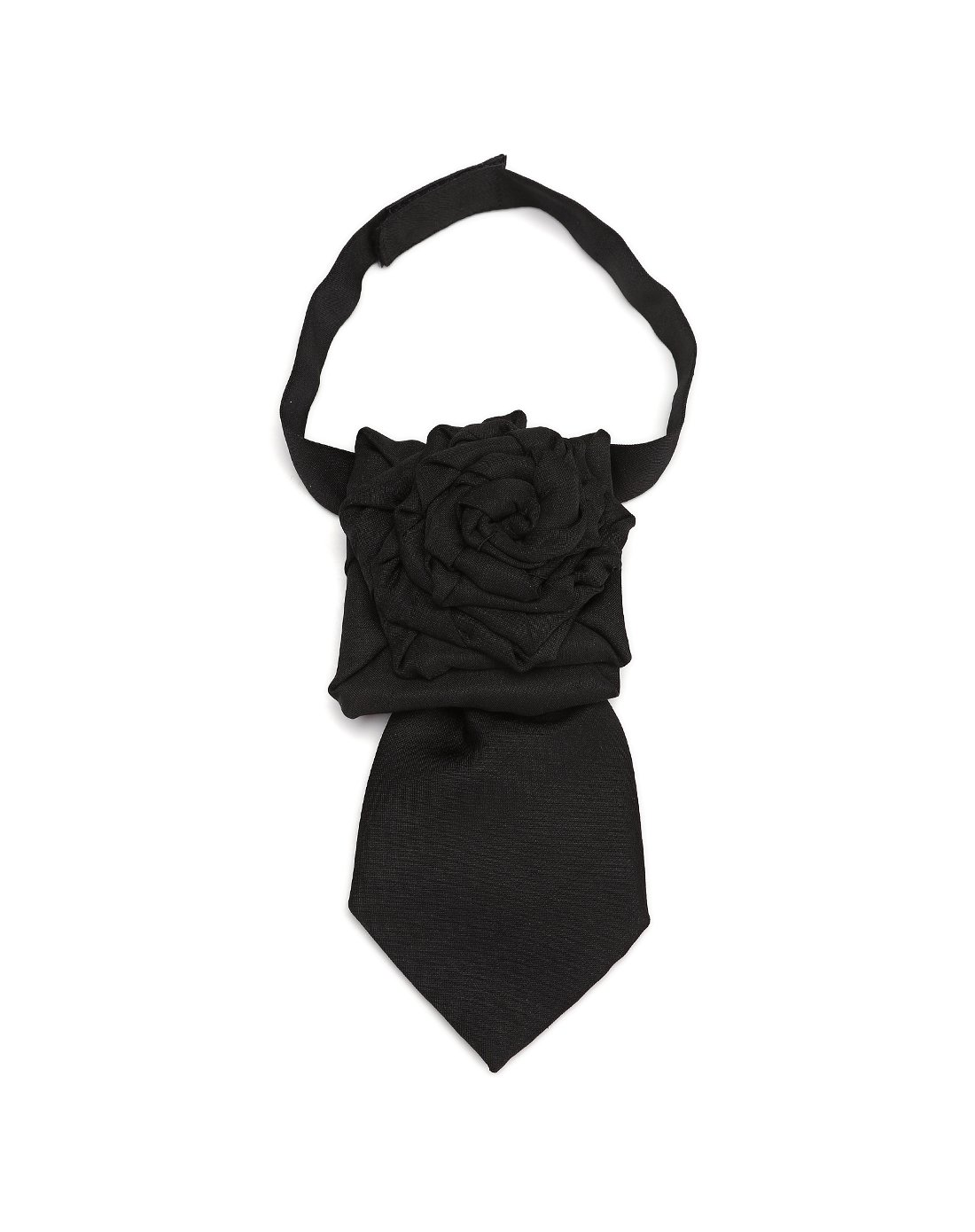 emporio armani女款黑色玫瑰造型织布胸针