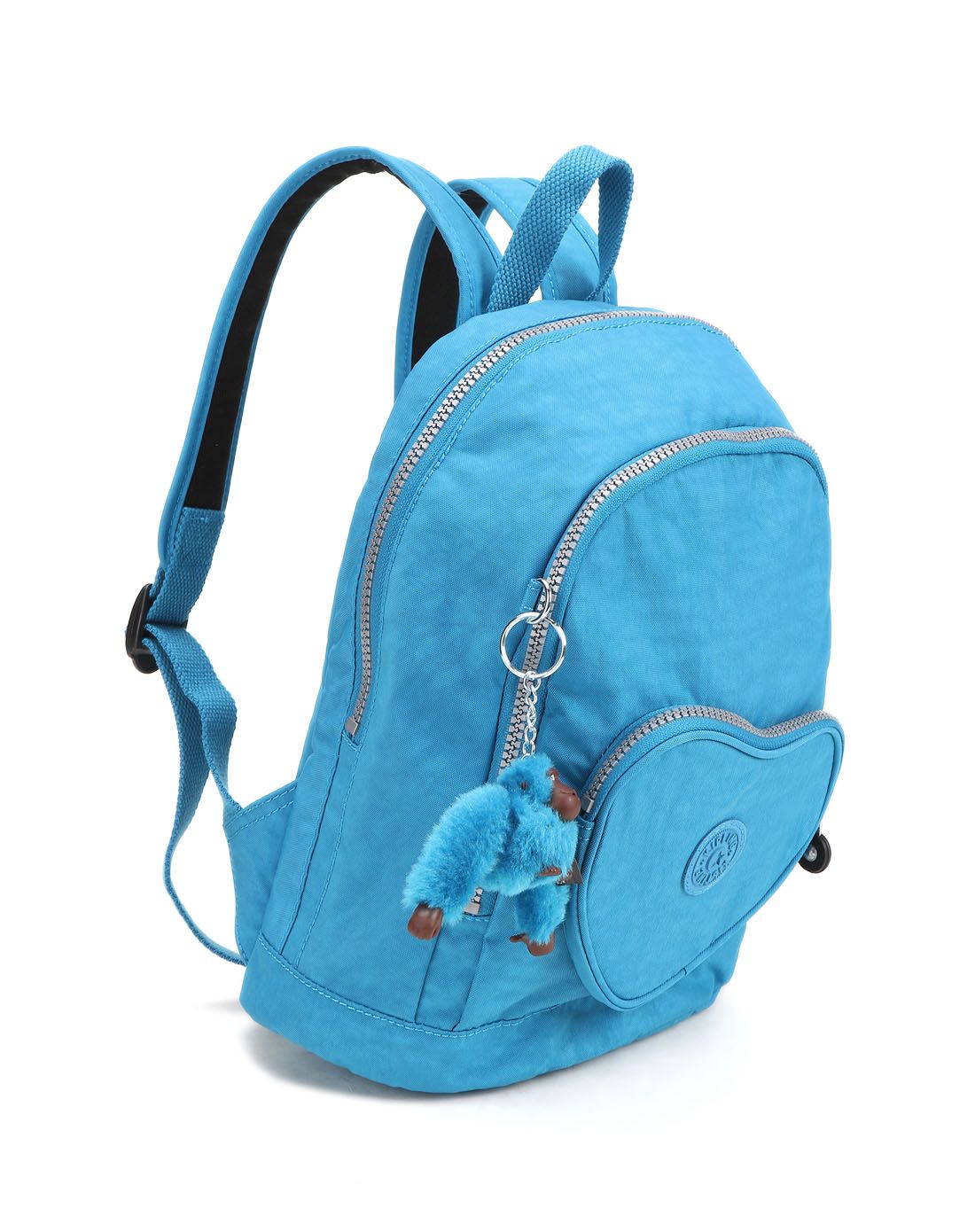 kipling猴子水蓝色双肩背包