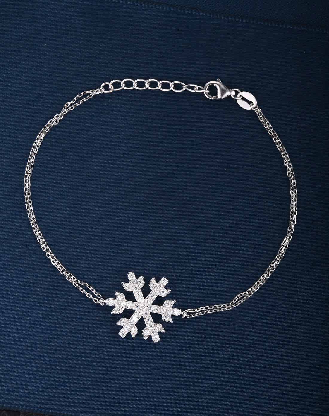 &抢购特价】s925银秋冬精致小雪花镶施华洛世奇宝石冰清玉洁完美手链