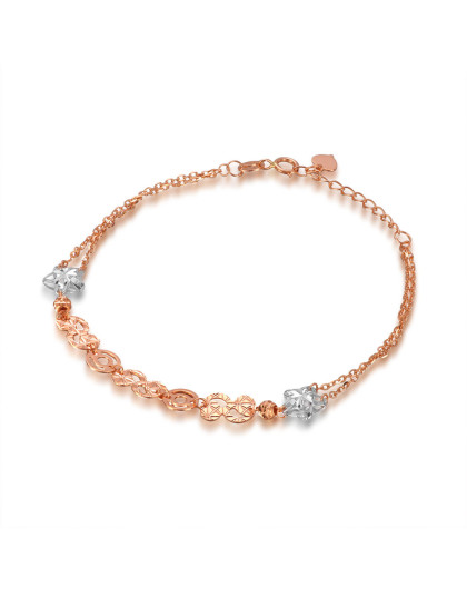 谢瑞麟 18k彩金正品玫瑰金时尚细手链