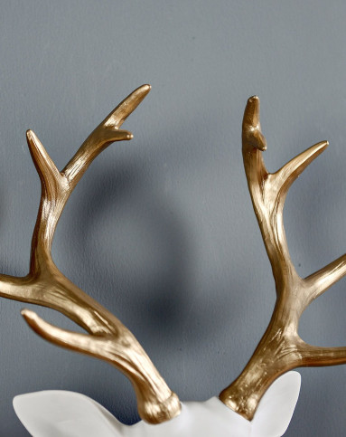 墙面壁挂 莫瓦尔金鹿角招财鹿头壁饰