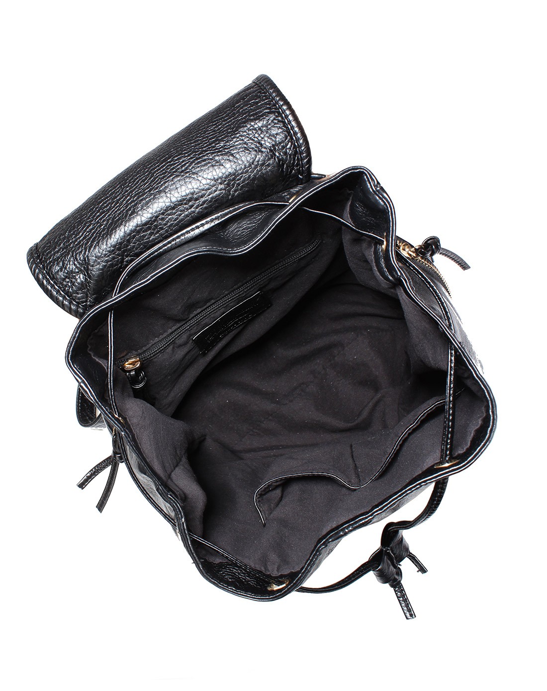 黑色洗水皮朋克铆钉双肩包