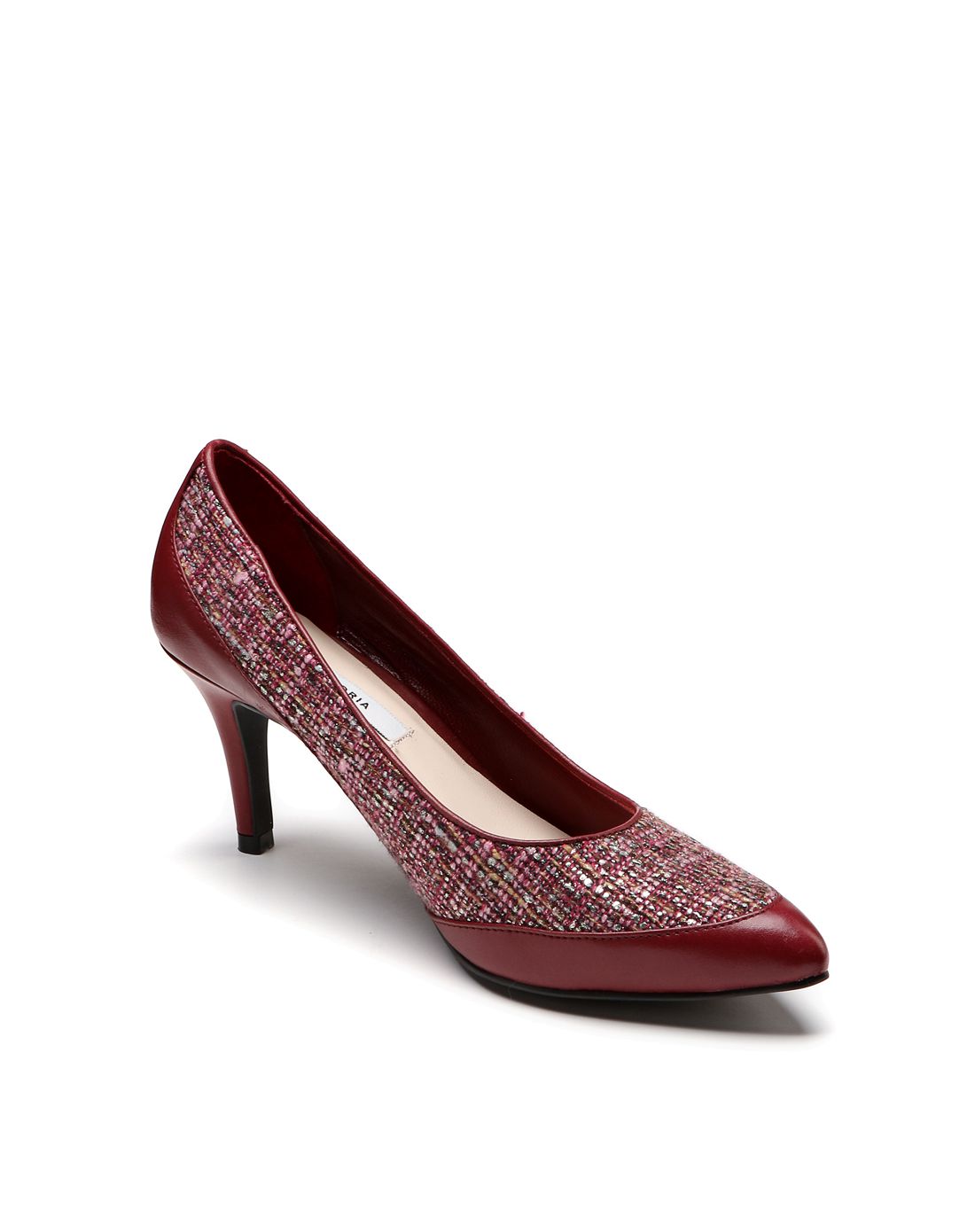 汤普葛罗集团旗下女鞋线下同款黑拼灰多色拼黑色时尚小香风高跟单鞋