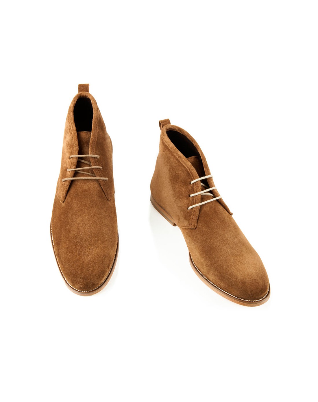 先生系列棕色男款鹿皮短靴