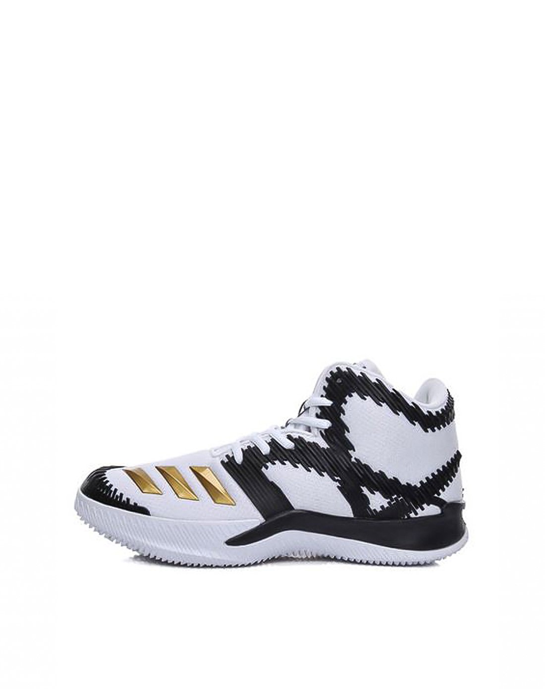 adidas pg 2 白底黑金配色高帮篮球鞋
