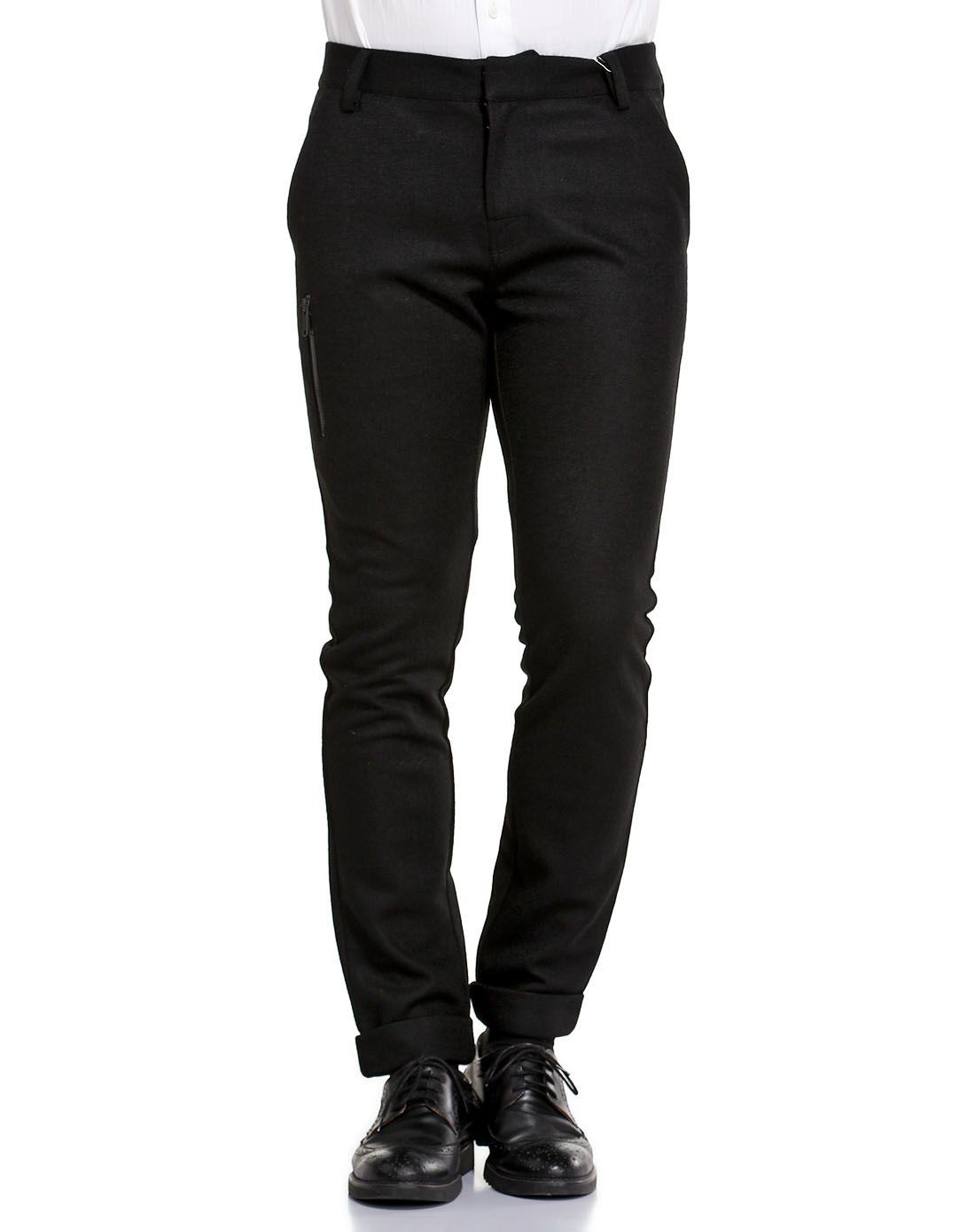 blackgateone67黑色时尚百搭长裤b41644699_唯品会