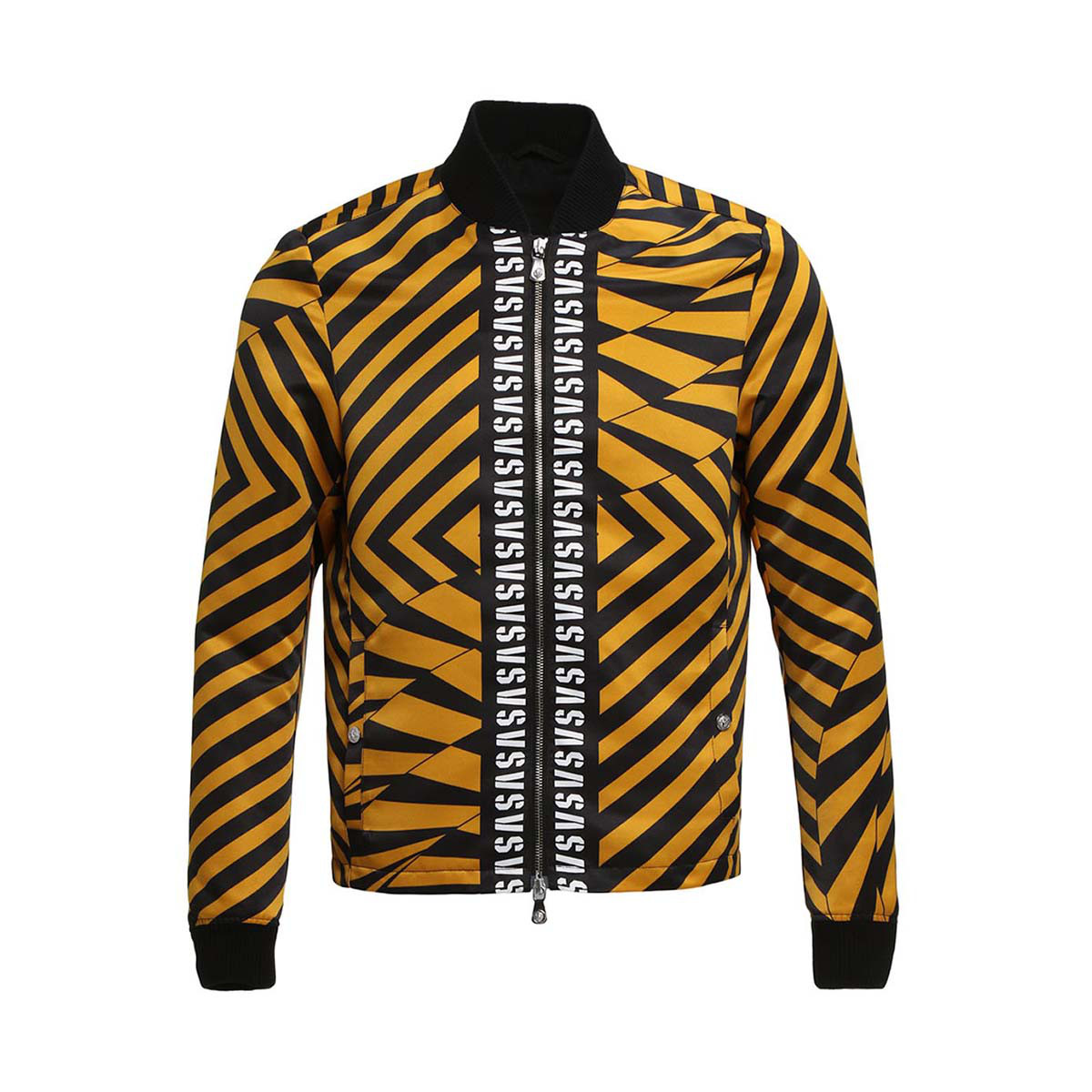 范思哲versus 男款斜纹字母印花拉链外套