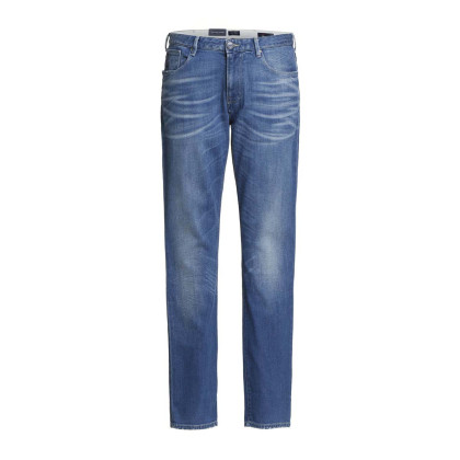 armani jeans男款闪电纹棉质直筒牛仔裤