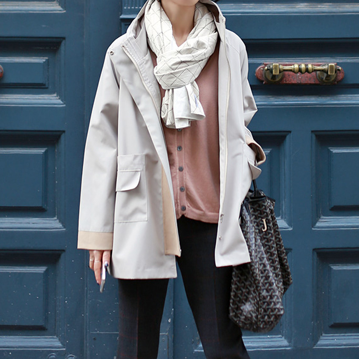 greygrei 韩女装清新简约典范 立领短款宽松口袋夹克外套