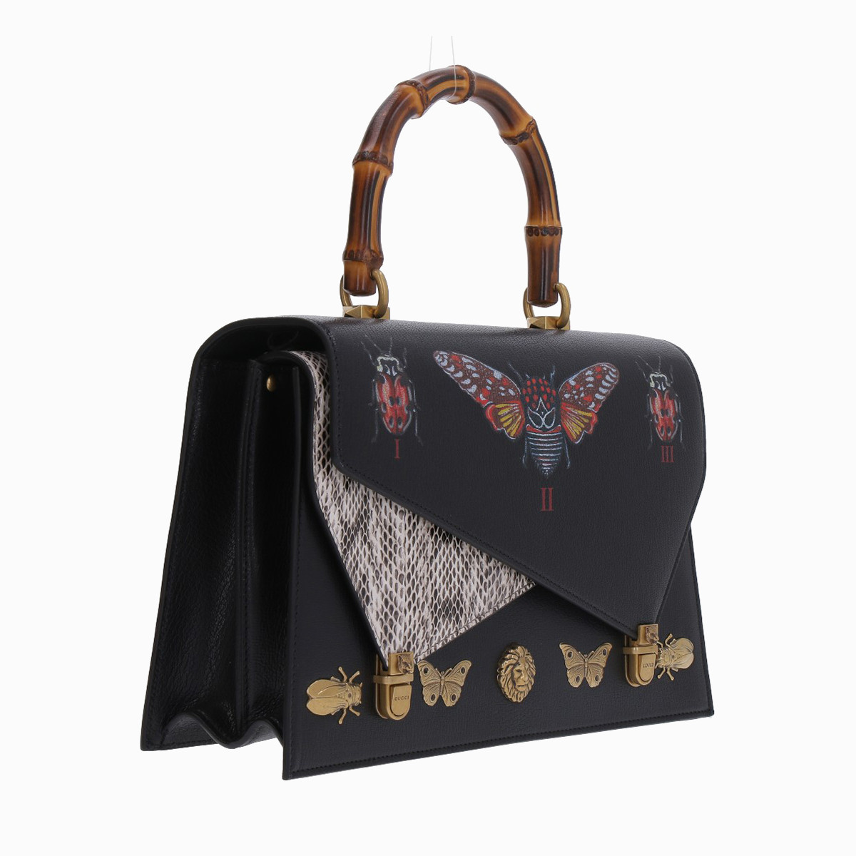 gucci古驰 女士ottilia系列昆虫印花单肩手提包