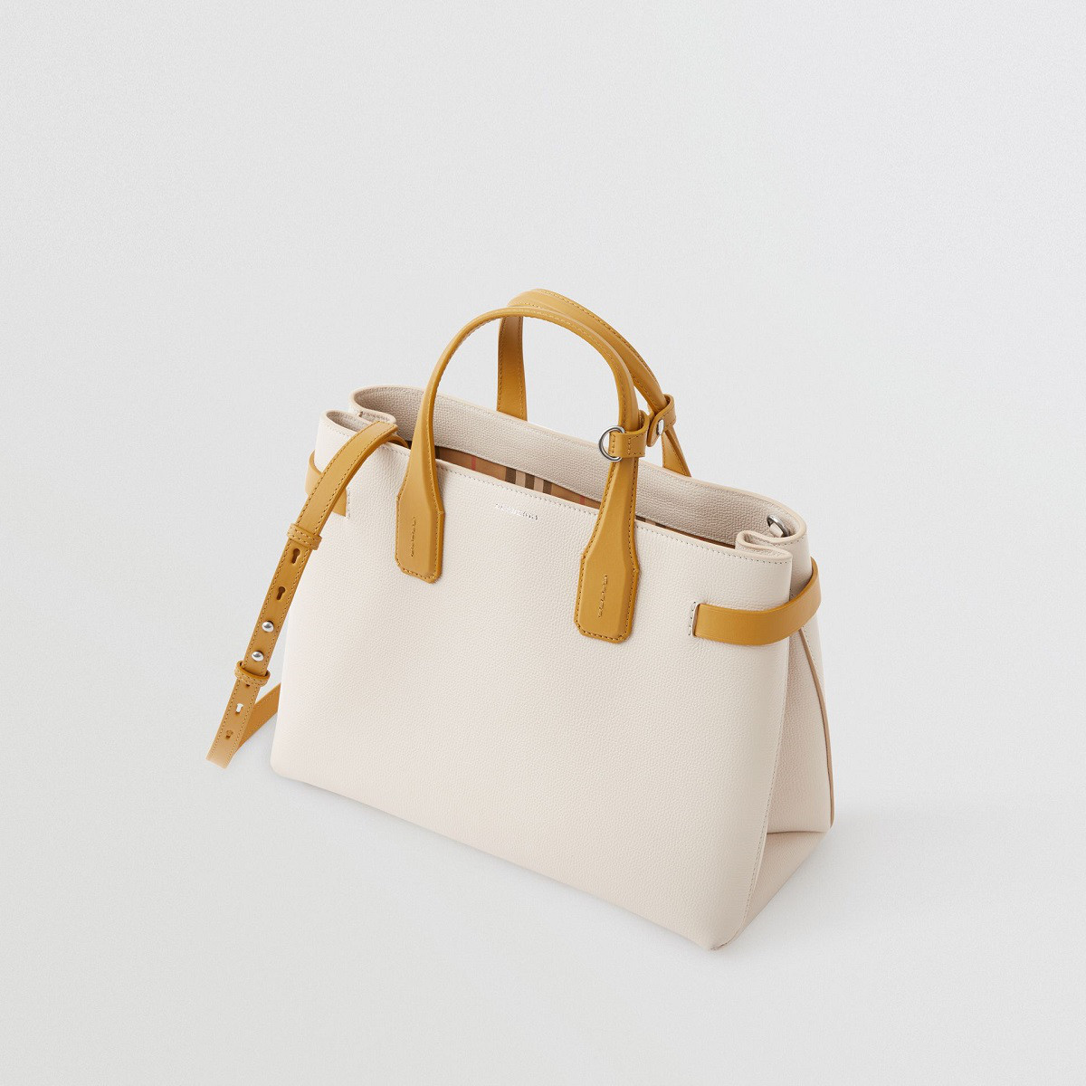 burberry博柏利 中号双色皮革班纳手袋