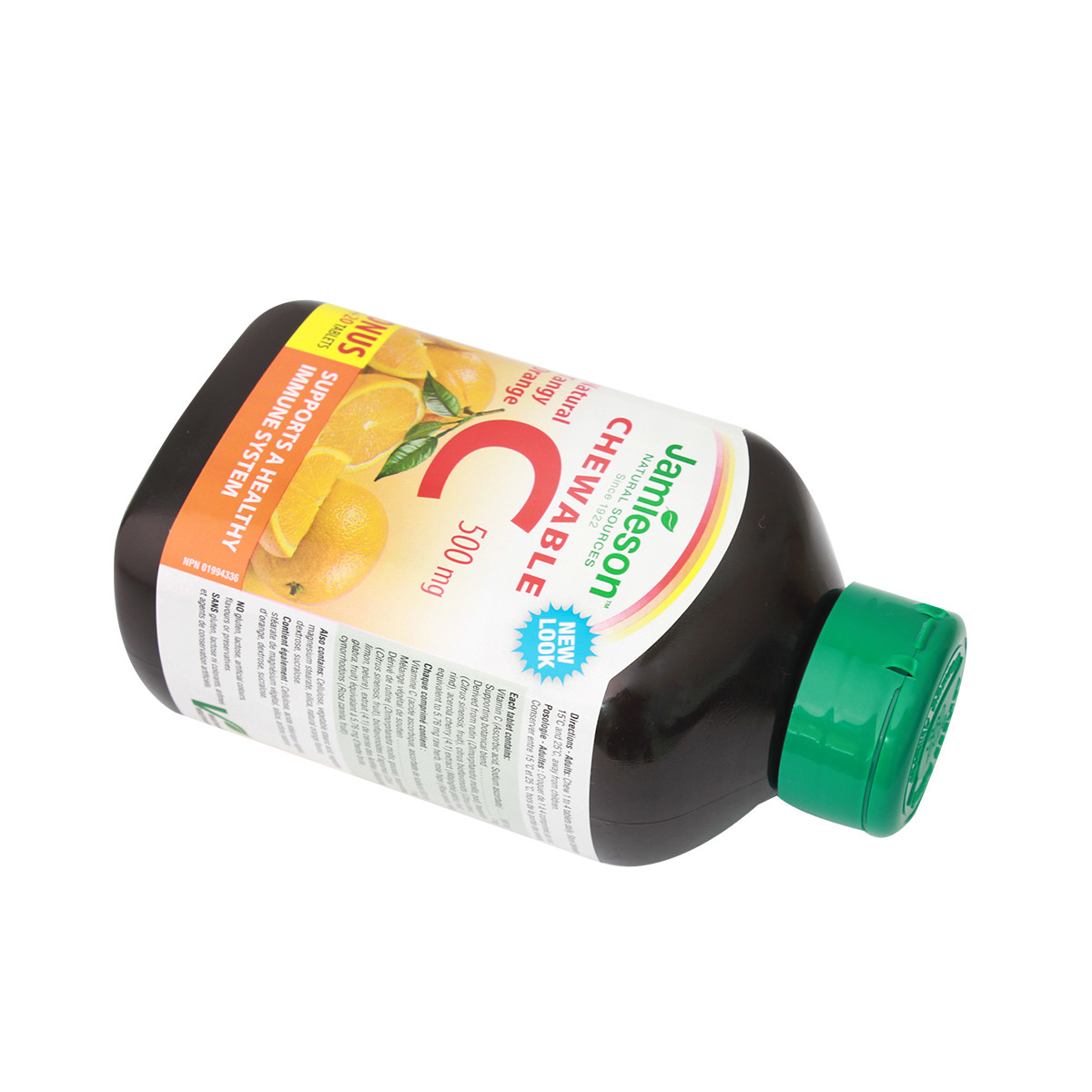 加拿大jamieson果粒c 维生素c咀嚼片-橙味 vc vc 维c120片