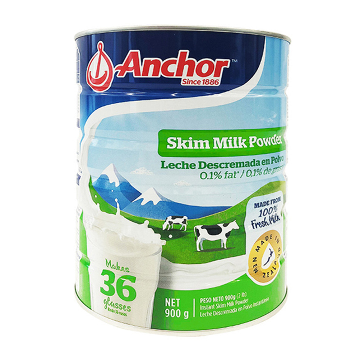 新西兰anchor安佳 成人脱脂奶粉900g/罐