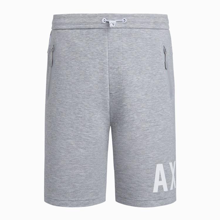 Armani Exchange 阿玛尼男士简约纯色小logo徽标短裤 In Gray