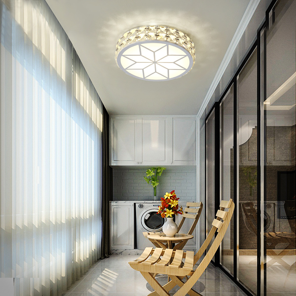 led射灯入户水晶灯天花灯阳台灯服装店背景走廊孔灯玄关过道灯具