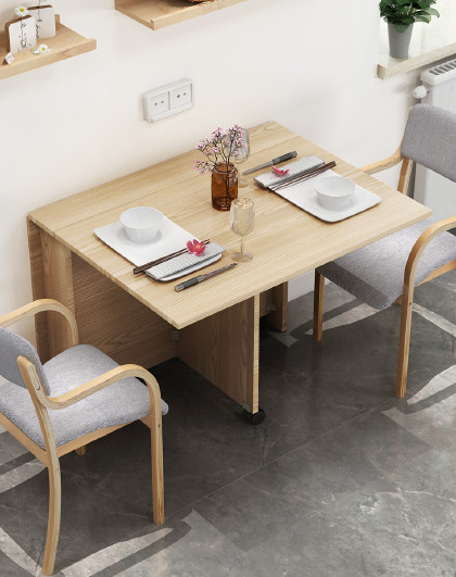 简约现代餐桌可折叠多功能餐桌小巧餐边桌折叠桌