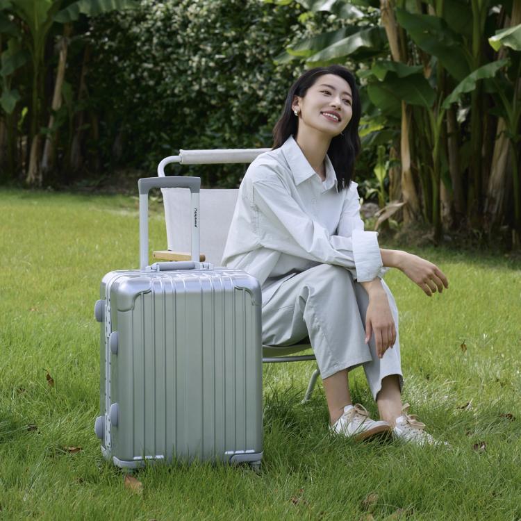 Diplomat 【爆款铝框】外交官拉杆箱时尚铝框箱经典竖纹男女旅行箱TC-909