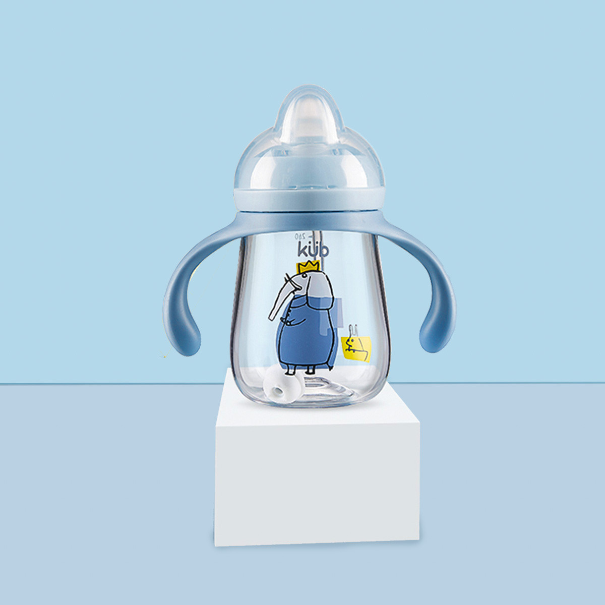 可优比【贴心重力球 防呛防漏】儿童水杯婴儿鸭嘴杯吸管杯宝宝学饮杯
