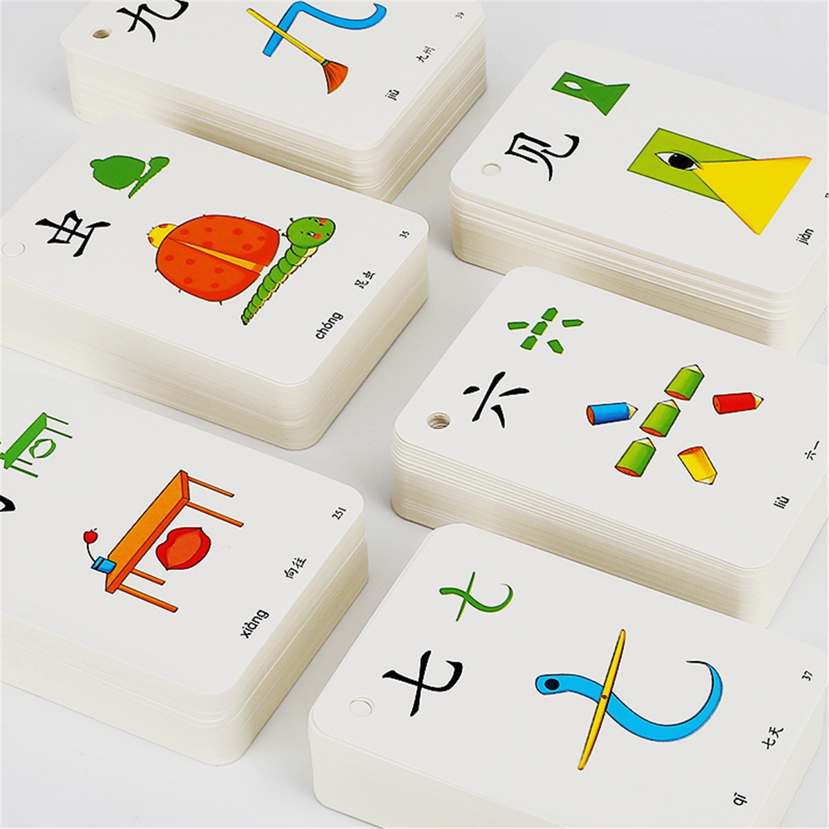 婴幼儿童0-6岁宝宝早教象形拼音识字卡看图识字认知卡片