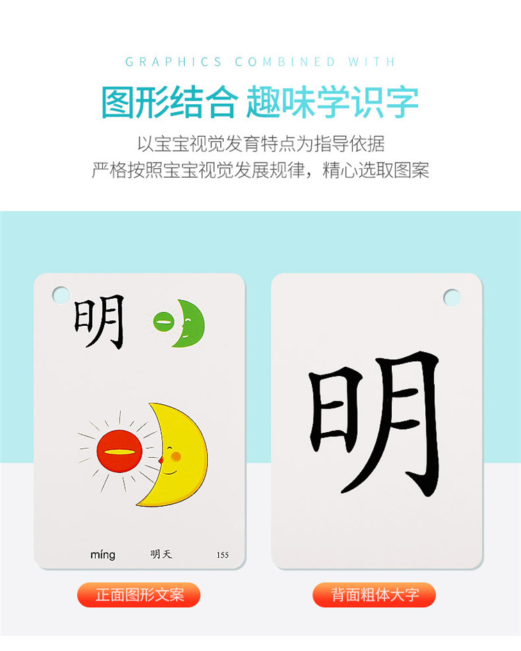 婴幼儿童0-6岁宝宝早教象形拼音识字卡看图识字认知卡片