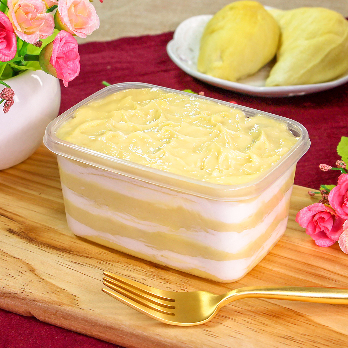 榴芒一刻mini榴莲芒果千层盒子蛋糕(两盒装)顺丰冷链包邮color1盒榴莲