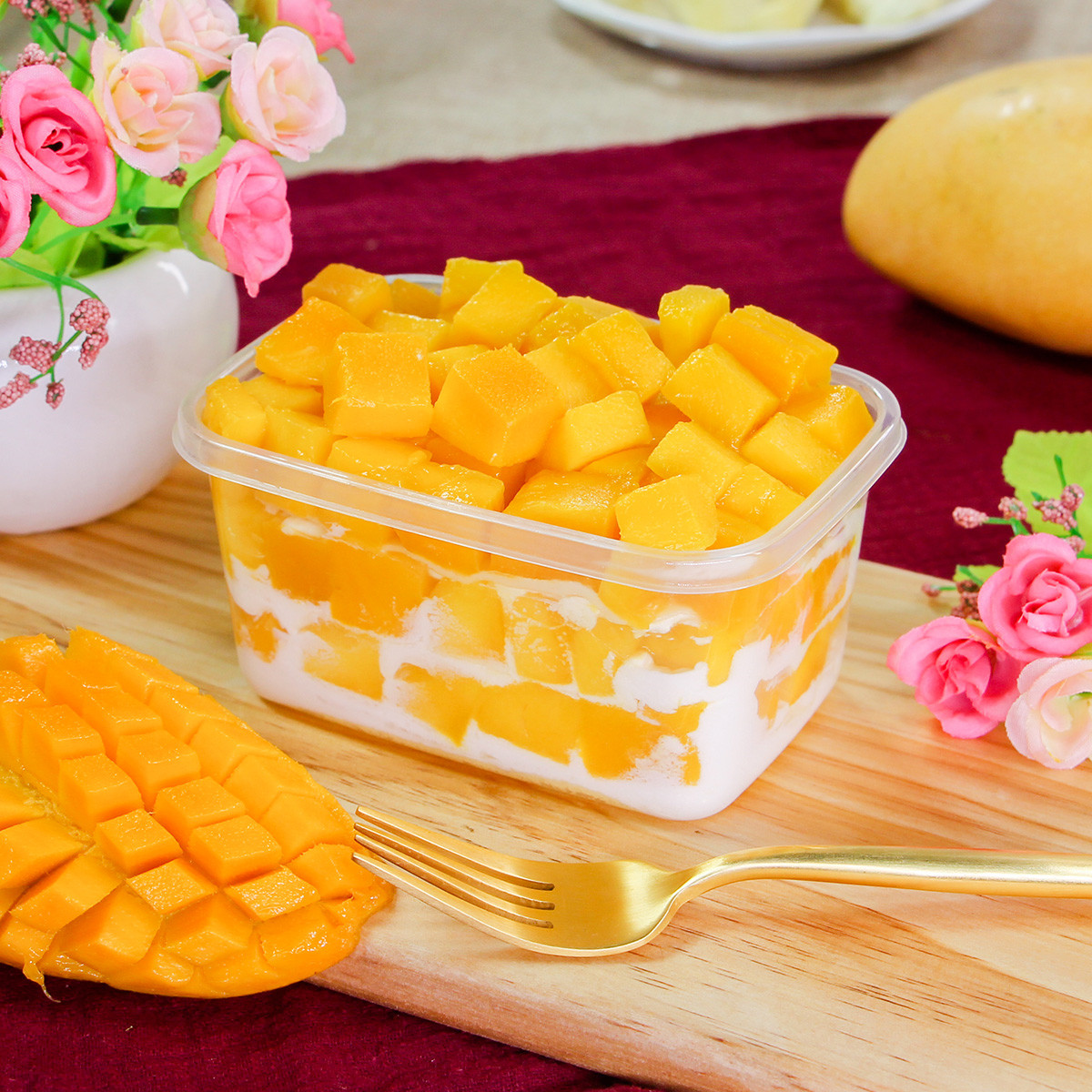 mini榴莲芒果千层盒子蛋糕(两盒装)顺丰冷链包邮