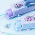 迪士尼 创意文具盒火车头削笔器铁笔盒男女小学生双层大容量笔盒 图片 7