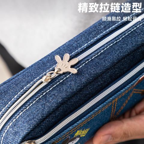 迪士尼 笔袋小学生文具盒男童米奇复古高颜值耐脏大容量铅笔袋简约文具袋 图片 8