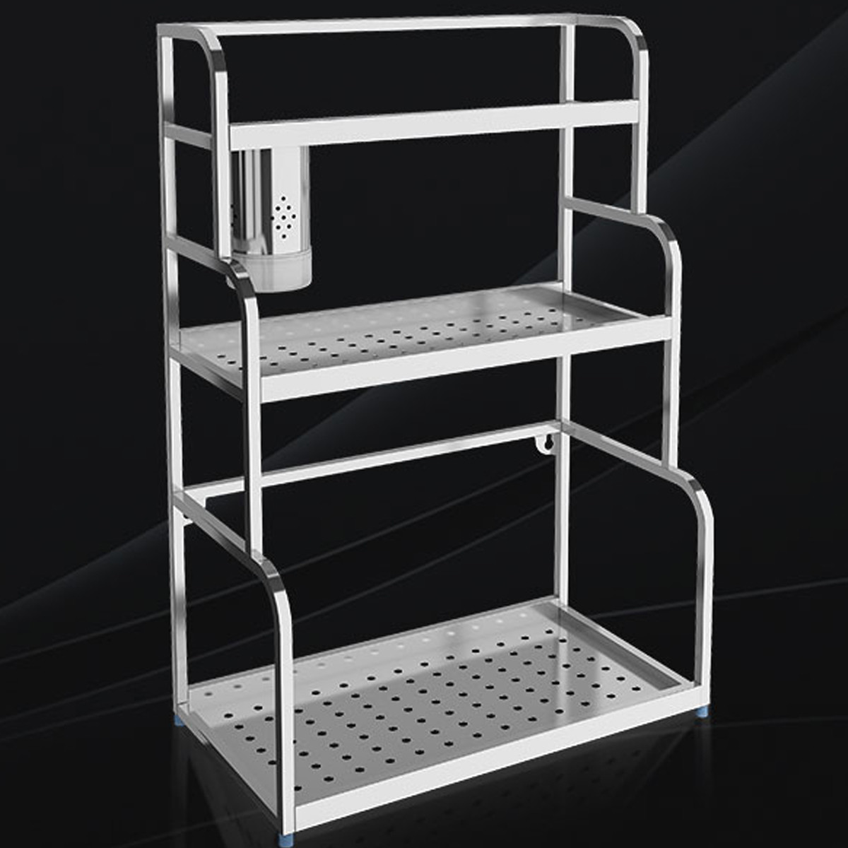 厨房置物架不锈钢落地调味调料架刀架多功能收纳储物架