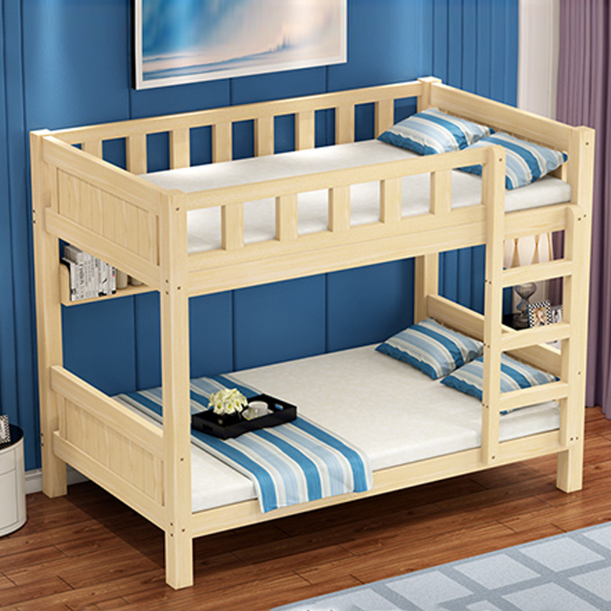 实木高低床子母床双层床现代简约上下床铺学生儿童多功能母子床