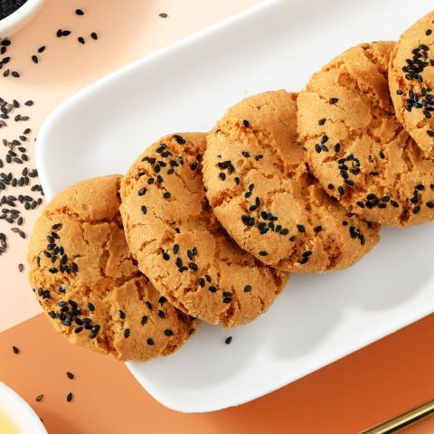 味滋源 【2箱装】黑芝麻桃酥500gX2箱 老式桃酥传统糕点心露营小吃零食品 图片 5