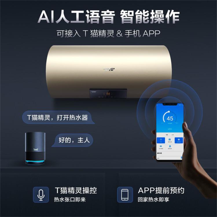 A.O.SMITH 史密斯电热水器家用洗澡60升80升60升短款VTP 智能操控 速热