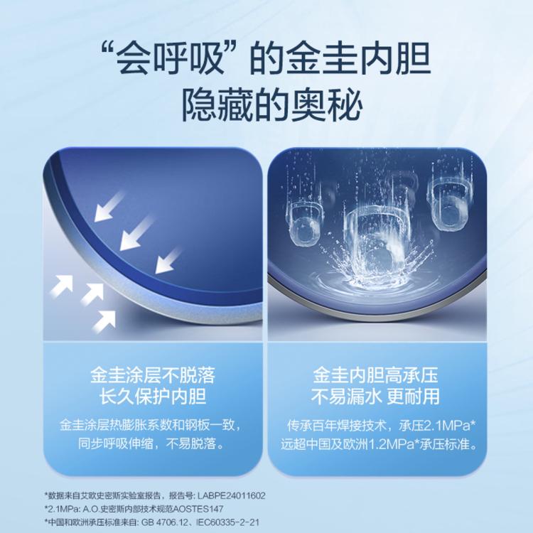 佳尼特 史密斯佳尼特电热水器HT0家用扁桶洗澡小型速热一级能效超薄双胆