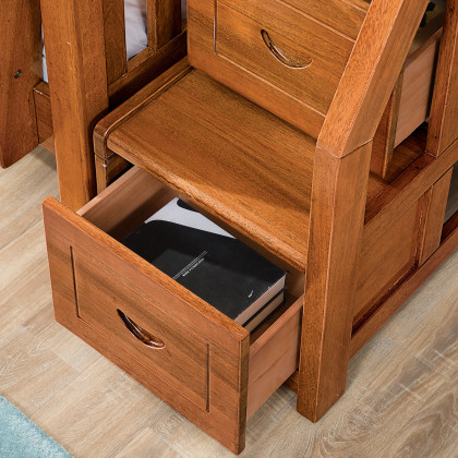 床全实木上下床 爆款高低床进口金柚檀木实木家具简约现代卧室带