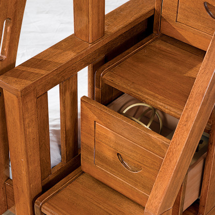 床全实木上下床 爆款高低床进口金柚檀木实木家具简约现代卧室带