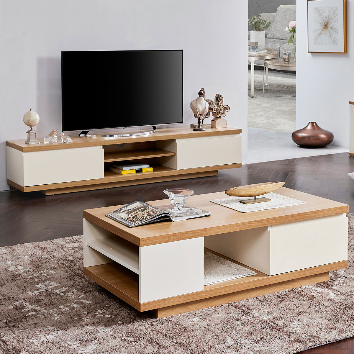 现代简约茶几电视柜小户型组合家具客厅套装pt1599
