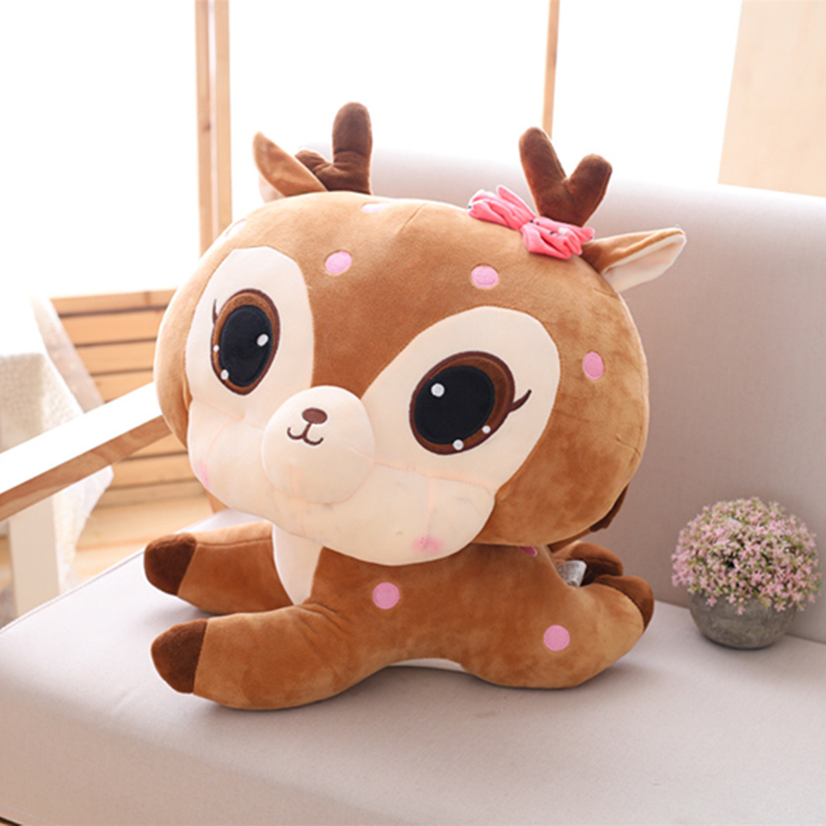 爱冰清 萌可爱梅花鹿毛绒玩具大眼睛公仔布娃娃儿童玩偶生日礼物