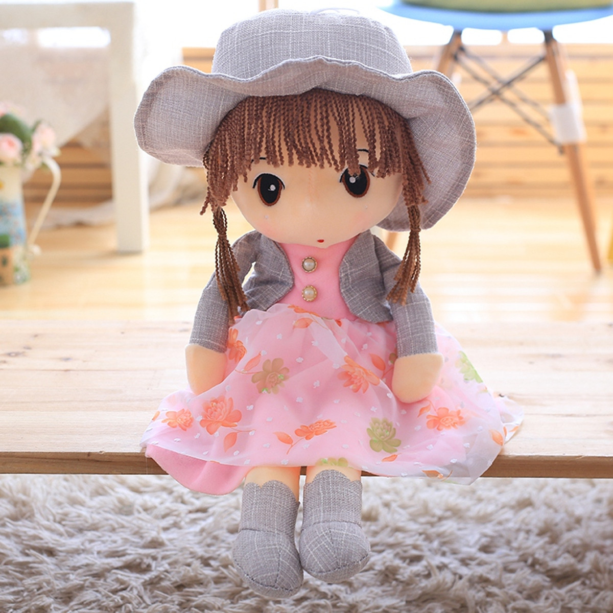太阳帽阳光女孩公主布娃娃萌萌儿童小女孩玩偶生日礼物