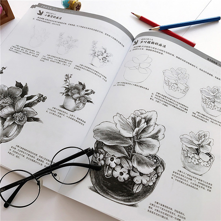 绘画书美术系列 素描铅笔画花卉植物篇
