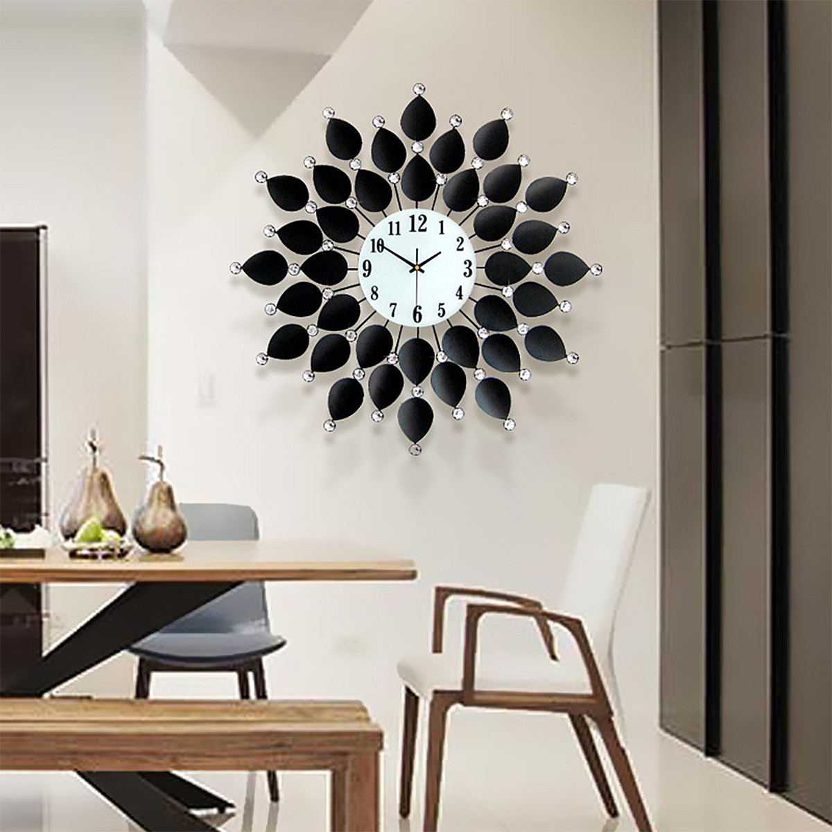 欧式铁艺挂钟钟表创意客厅时钟现代简约卧室静音石英壁钟