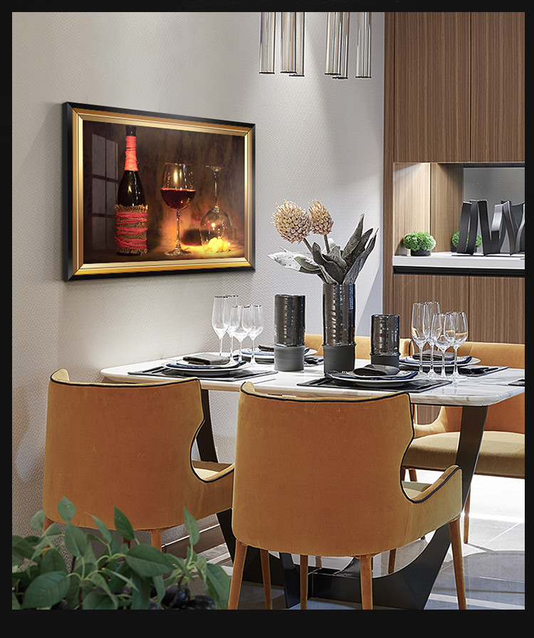 餐厅装饰画美式背景墙面酒柜画现代简约墙壁挂画饭厅单幅厨房壁画