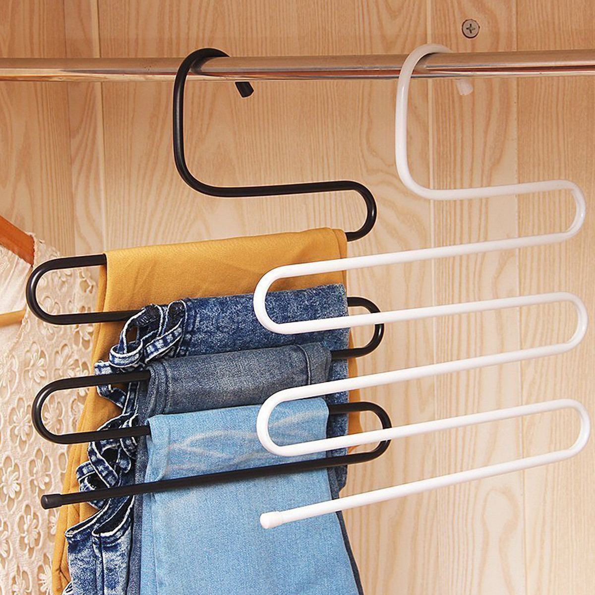 s型多功能魔术多层裤架挂裤子衣架衣柜收纳架子裤挂架裤夹