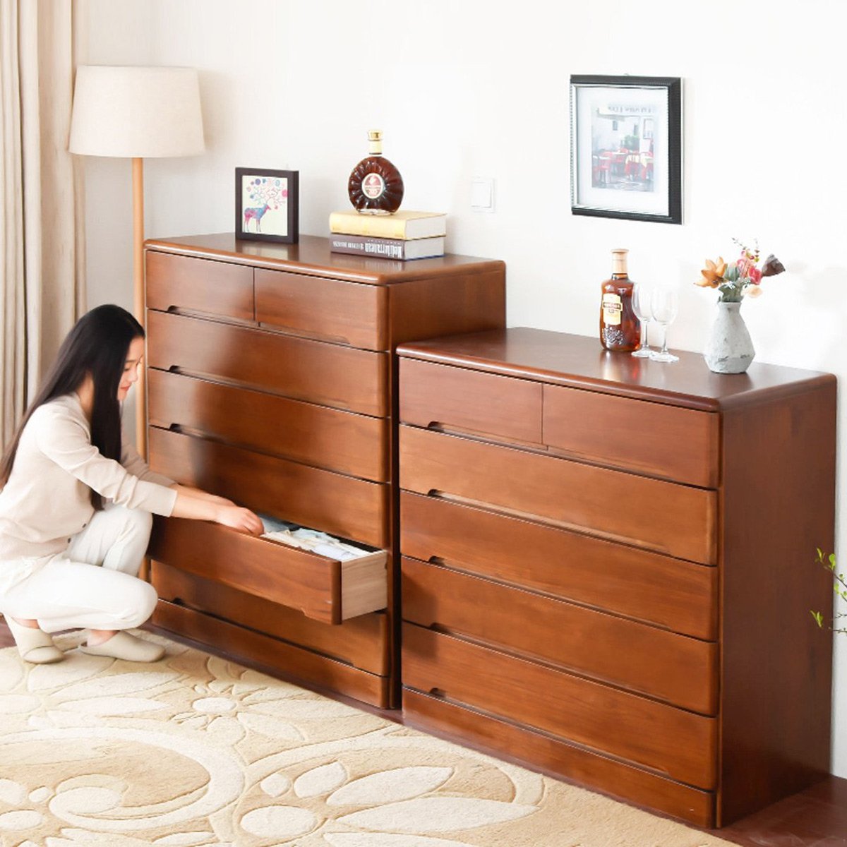 【宽款】现代简约实木斗柜多用途收纳五斗柜多斗衣柜收纳柜