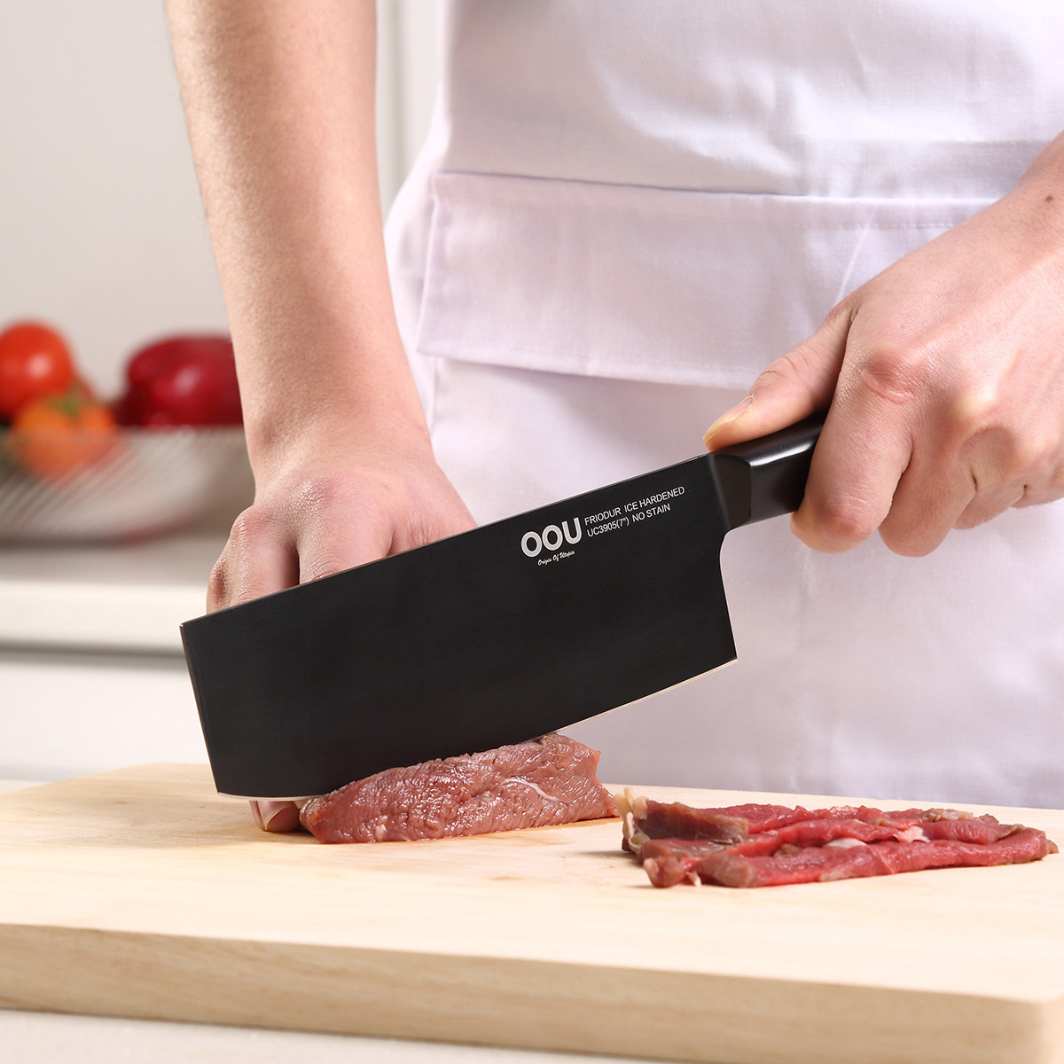 黑刃系列 厨房家用厨师刀水果刀磨刀器随意刀座 套装不锈钢刀具